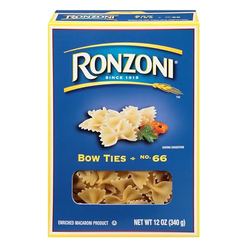 Ronzoni Bow Ties Enriched Macaroni Non GMO 12 Oz. Pack Of 3.