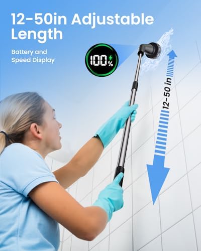 Leebein Electric Spin Scrubber, Cordless Cleaning Brush for Bathroom Shower Tub, IPX7 Waterproof Power Scrubber with 7 Brush Heads