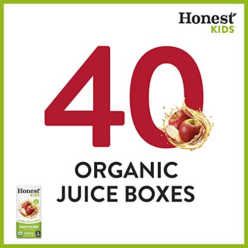 Honest Kids Organic Juice Drink, Appley Ever After, 6.75 fl oz Juice Box, Pack of 40