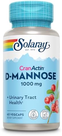SOLARAY D-Mannose with CranActin Cranberry 400 mg, 60 VegCaps | Urinary Tract & Bladder Support - D-Mannose, CranActin Cranberry & Vitamin C - 30 Servings - Vegan, Lab Verified