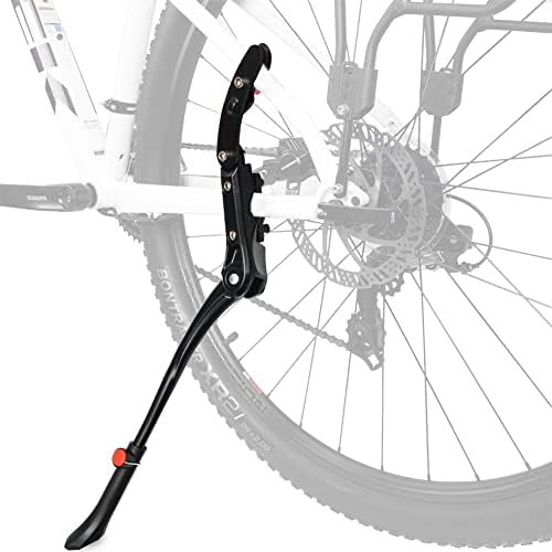 TOPCABIN Bike Kickstand Adjustable Aluminium Alloy Bicycle Kickstand Bike Side Kickstand Fit for 22" 24" 26" 28" Mountain Bike Road cycling/BMX/MTB (Black for 22-24-26-27-28 inch bike)