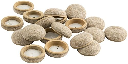 Super Sliders Secure Grip Formed Felt Movers for Furniture to Protect Hard Surfaces, 1.5", Walnut Brown (4 Pack)