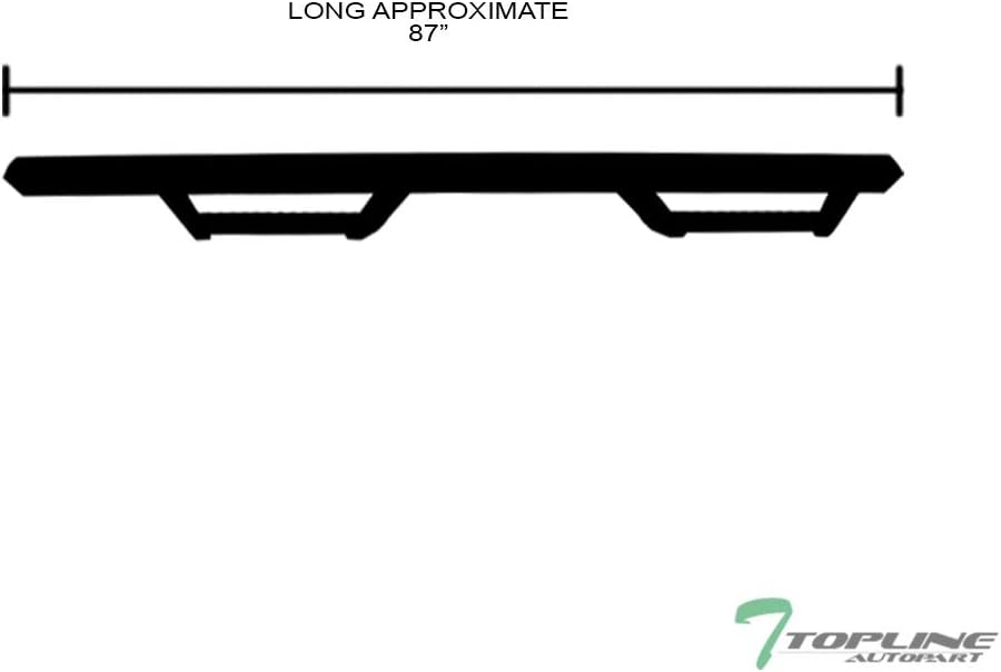 Matte Black Hoop Drop Step Side Nerf Bars Rail Running Boards v2 Compatible with 07-18 Chevy Silverado/GMC Sierra Crew Cab