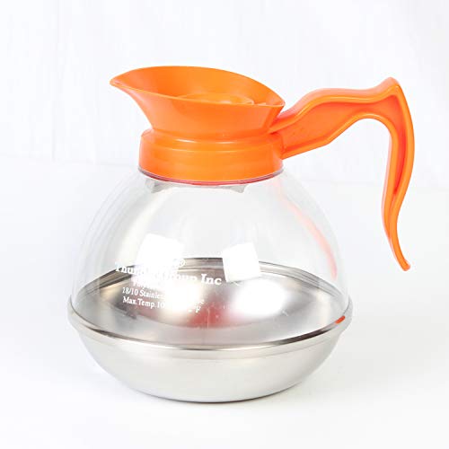 Thunder Group PLCD064D Coffee Decanter, 64 oz. Capacity, Durable Plastic Handle/top, Decaf, Break-Resistant, Polycarbonate Body, Stainless Steel Base