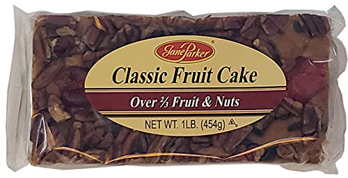 Jane Parker Fruitcake Classic Light Fruit Cake 1 pound (16 Ounce) Loaf in a Collectible Holiday Tin-Holiday-Christmas Cake-The Best Fruitcake You