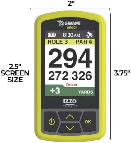 Izzo Swami 6000 Handheld Golf GPS Water-Resistant Color Display With 38, 000 Course Maps & Scorekeeper Model may vary | 38, 000 course maps