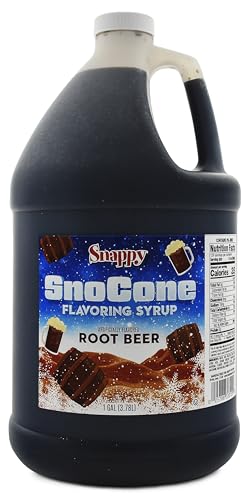 Snappy Root Beer Sno Cone Syrup, 1 Gallon (128 oz), Ready to Use for Snow Cone Machines and Shaved Ice