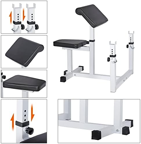 ANT MARCH Preacher Curl Weight Bench, Strength Training Max load 450LBS