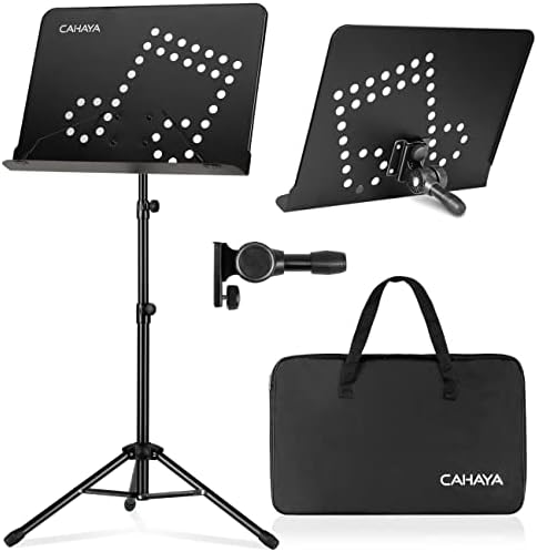 CAHAYA Sheet Music Stand Adjustable Height Portable with Carry Bag Metal