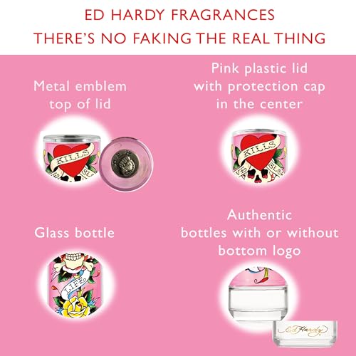 ED HARDY Eau de Parfum for Women, 1 fl oz | Women's eau de parfum. Perfume with warm amber notes and a long-lasting scent.