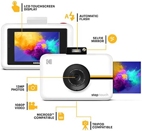 Kodak Step Touch | 13MP Digital Camera & Instant Printer with 3.5 LCD Touchscreen Display, 1080p HD Video - Editing Suite