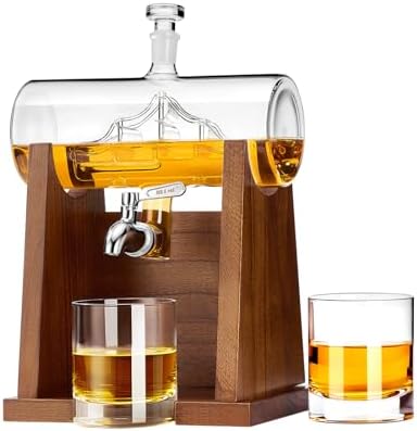 Jillmo Ship Whiskey Decanter Set for Men, 1250ml