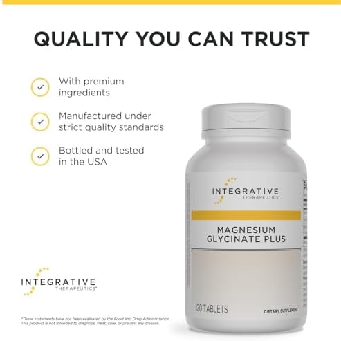 Integrative Therapeutics Magnesium Glycinate Plus - Cardiovascular Support Supplement* - Supports Brain & Muscular Function* - 120 Count (60 Servings)