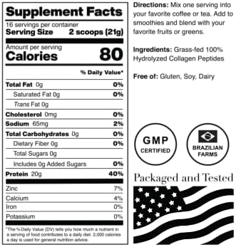 Norcal Organic Hydrolyzed Collagen Peptides, Grass-Fed, 20g Protein, 12oz