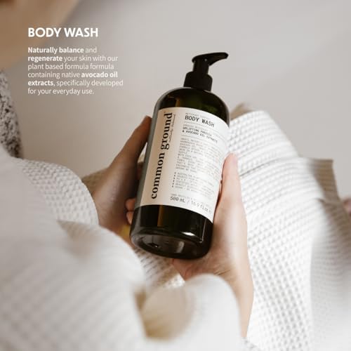 COMMON GROUND Natural Body Wash - Paraben & Cruelty Free, Vegan, Plant-Based, Botanical Freesia Scent & Avocado Oil Extracts - All Skin Types