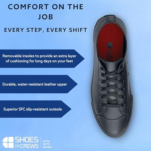 Shoes For Crews Delray Unisex Work Sneaker, Non-Slip, Water-Resistant