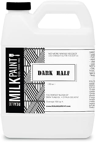 Real Milk Paint Dark Half, Dark Tung Oil and Orange Peel Oil for Wood Finishing, Cutting Boards, Butcher Blocks, Wood Floors, Clay, Stone, and Slate, Food Grade, 1 Gallon