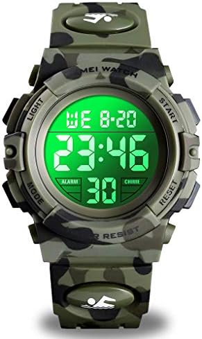 cofuo Kids Digital Watch for Boys Girls, Boys Watches Ages 3-17,Sport Outdoor Watch for Kid, 50M Waterproof Analog Multifunctional Chronograph LED Alarm Stopwatch Silicone Band, Kids Gift