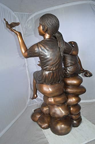 Nifao Children Rock, Kids Outdoor Medium Bronze Statue, 36"L x 30"W x 44"H