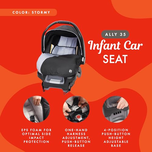 Baby Trend Ally Newborn Baby Infant Car Seat with Cover and Harness, Khaki