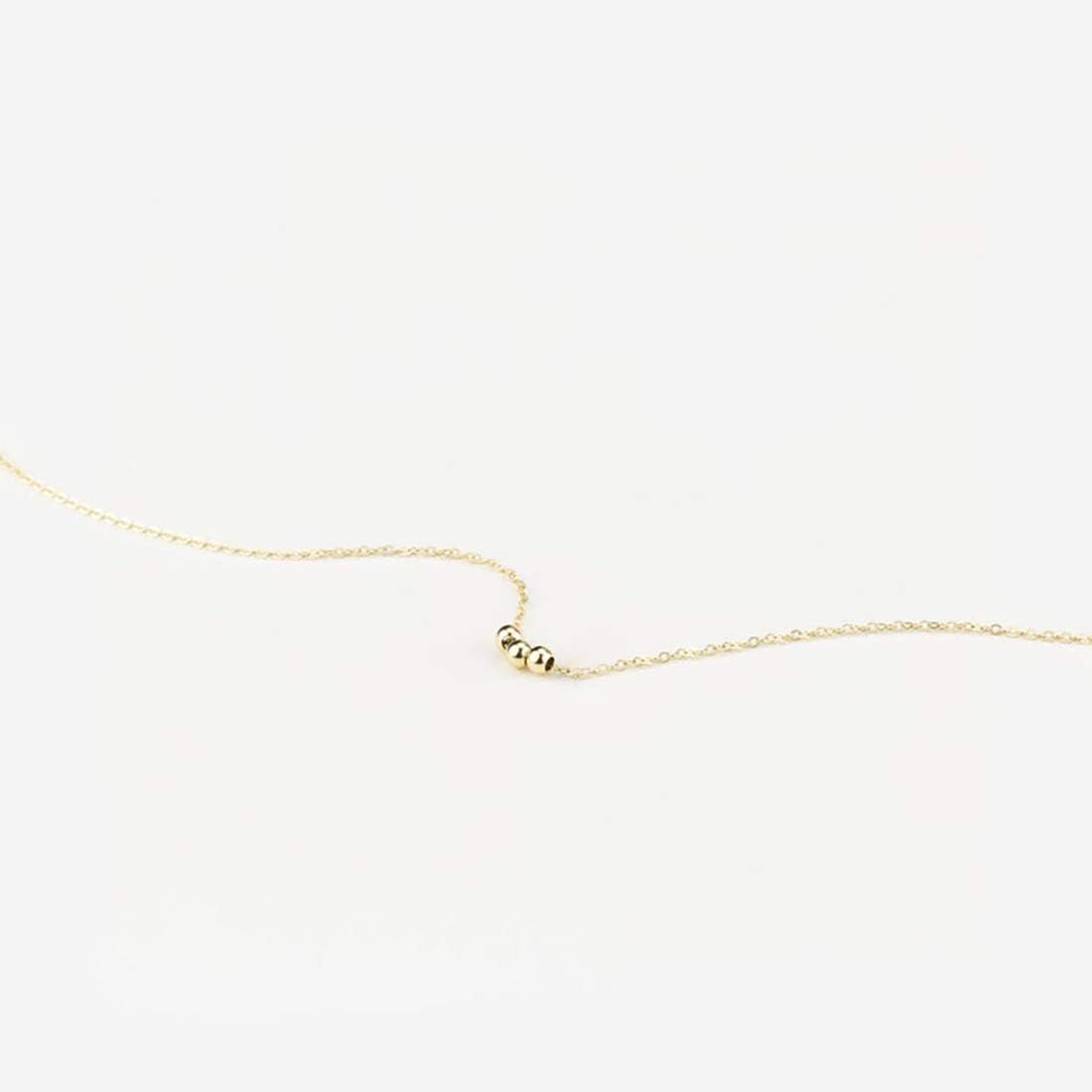 itianxi Dainty Cross Charm Pendant Necklaces,14K Gold Tiny Three Ball Necklace,Simple Fashion Jewelry for Women
