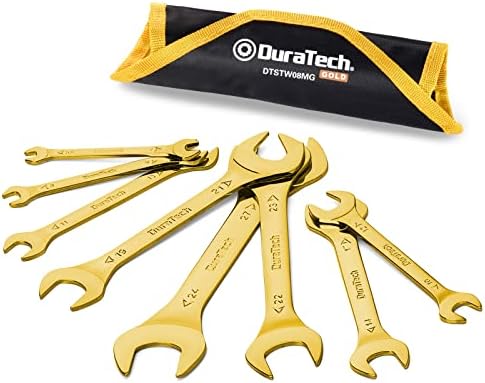DURATECH Super-Thin Open End Wrench Set, 8-Piece, Metric
