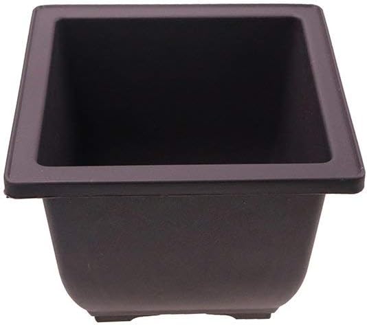 MUZHI 6PCS/Pack Retro Style Basin Plastic Flower Pot 6.5 Inch Flower Bonsai Tree Plant Bowl Nursery Pots Maceta Cuadrada Simulational Purple Sands Pots with Tray Rectangle Small
