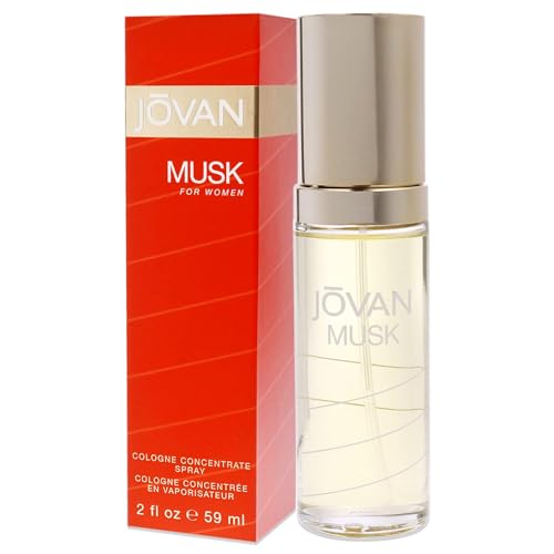Jovan Musk for Women Eau de Cologne Spray 2 fl oz (Pack of 1), Notes of Jasmine, Amber, and Neroli, Women's Fragrance, Long Lasting