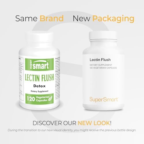 Supersmart - Lectin Flush - Lectin Blocker Shield Supplement - Digestive Support & Detox - Intolerances & Food Allergies - Intestinal Health