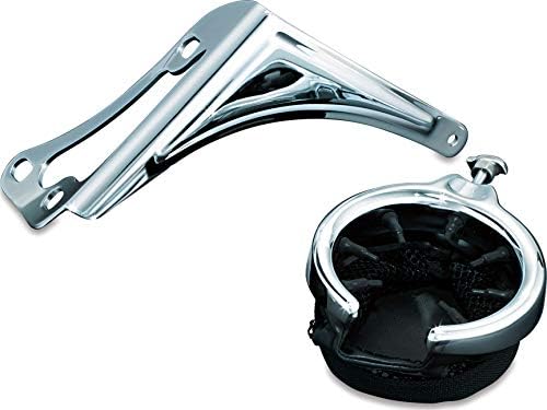 Kuryakyn 1482 Motorcycle Accessory: Passenger Drink/Cup Holder with Mesh Basket for 1998-2013 Harley-Davidson Motorcycles, Right Side, Chrome
