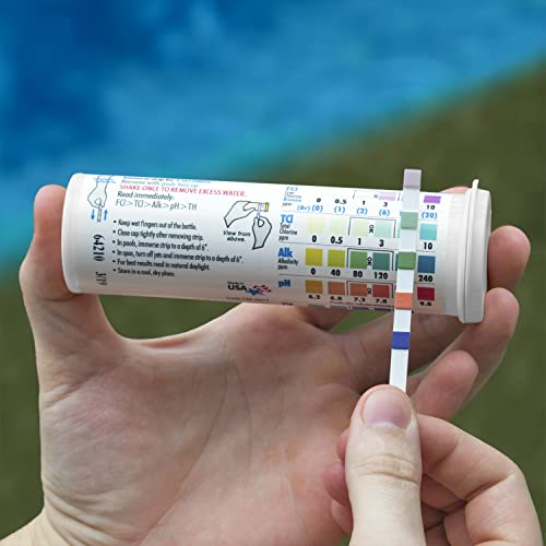 Poolmaster 22212 Smart Test 6-Way Swimming Pool and Spa Water Chemistry Test Strips, 50 count,White