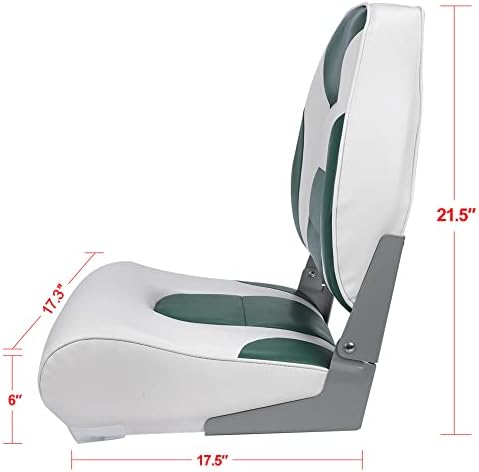 NORTHCAPTAIN Deluxe A Pair of Marine High Back Folding Boat Chair Fishing Boat Seat, for Fishing, Bass/Jon/Pontoon Boat Chairs
