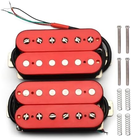 SAPHUE Alnico 5 Humbucker Pickup Double Coil Electric Guitar Pickups Set with Neck and Bridge with Prewired and Screws Parts Accessories Kit Black