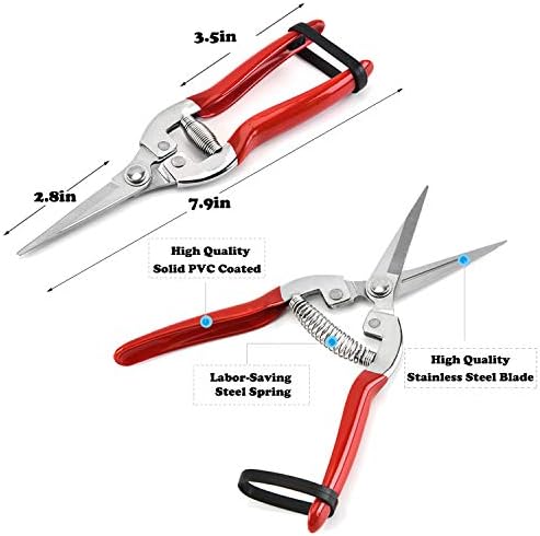 Pruning Shears with Stainless SK5 Steel Blades+Straight Tip Gardening Shears Garden Shears Garden Clippers Florist Scissors Hand Pruners Garden