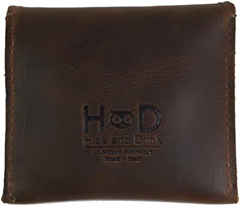 Hide & Drink, Rustic Leather Tampon Case, Condom Holder Pouch, Secret Stash Handmade :: Bourbon Brown