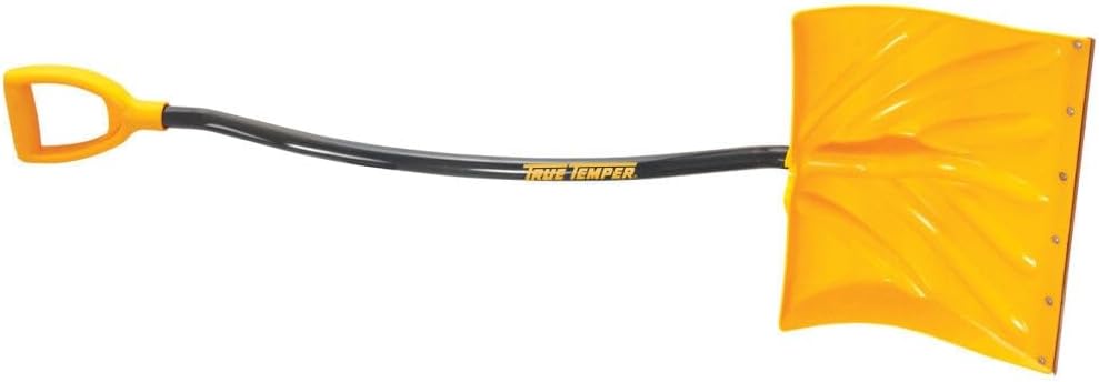 True Temper 1603400 Poly Snow Shovel/Pusher with Ergonomic D-Grip Steel Handle 18 Inch