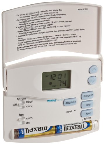Supco 43154 Programmable Wall Thermostat with Blue Night Light, 45 to 95 Degree F, 20-30 VAC