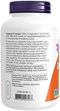 Now Foods D-mannose 500 mg,240 Veg Capsules