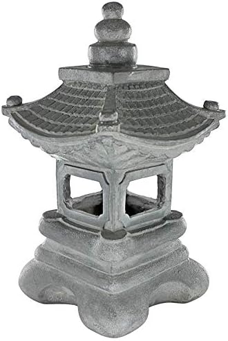 Design toscano ng29870 asian decor pagoda lantern indoor/outdoor statue, 11 inches wide, 11 inches deep, 17 inches high, handcast polyresin, two tone stone finish
