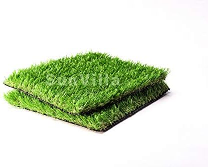 SunVilla Artificial Grass Square Tiles - 12 x 12 Inch Small Turf Grass Craft Piece Indoor Outdoor Wall Decorations for Wedding, Christmas