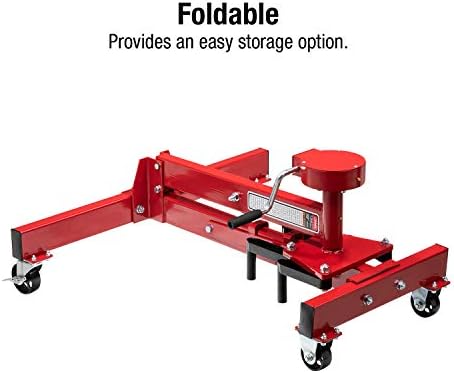 SUNEX TOOLS 8300GB, Foldable Engine Stand, ½ Ton Capacity, Self-Locking Worm Drive Gearbox, Foldable, Adjustable, Caster Wheels, Four Wheel Base
