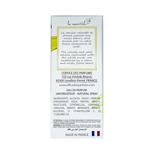 Les Essentiels Vanille EDP Spray - Floral Amber Fragrance - Perfume for Women - Opens with Notes of Jasmine and Ylang Ylang - 2.7 oz