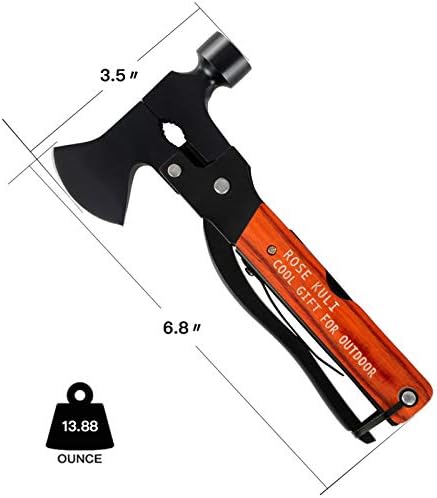 18-in-1 Multitool Camping Axe Hammer, Multi Tool with Plier, Knife | Emergency Escape Tool, Survival Gear for Outdoor Hunting Hiking, Fathers Day Gift for Men Dad Husband Boyfriend
