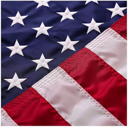 American Flag Made in USA | American Flags for Outside 3X5 | Premium US Flag 3X5 Heavy Duty Outdoor with Embroidered Stars and Sewn Stripes.