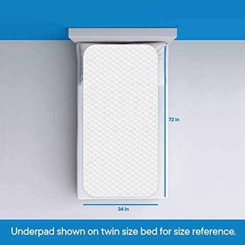 RMS Ultra Soft 4-Layer Washable and Reusable Incontinence Bed Pad, 34"x36" | Premium Quilted Bed Pad for Incontinence, waterproof reusable protector helps keep mattresses, furniture and wheelchairs dry