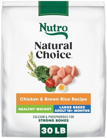 Nutro Natural Choice Healthy Weight Dry Dog Food, Chicken & Rice, 30 lb | Non-GMO, Chicken #1 ingredient, no corn, wheat, soy, supports weight loss, skin & coat, digestive & immune health