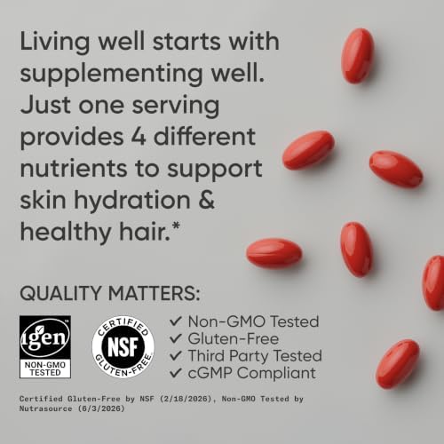 Sports Research® Biotin 10,000mcg w/Coconut Oil, 120 Count Plantgels™ | Max Strength Vegan Biotin (Vitamin B7) for Healthy Skin and Hair Support | Non-GMO, Gluten & Soy-Free, 120 Servings