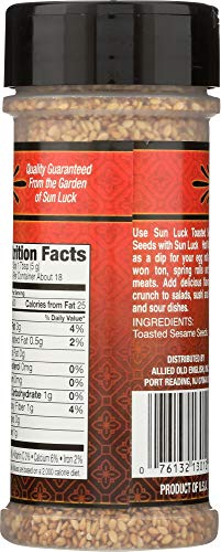 Sun Luck Toasted Sesame Seeds All Natural Gluten Free 3.25 Ounces (3 Pack)
