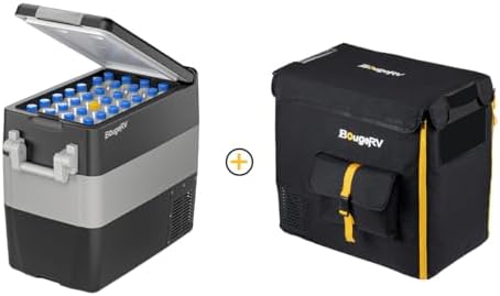 BougeRV 12V Refrigerator 42 Quart, Electric Car Cooler with MAX/ECO Mode