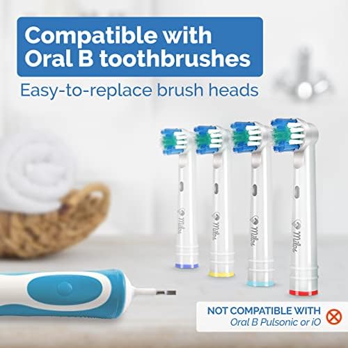 Toothbrush Head Compatible with Oral B - 16 Pack Milos Replacement Electric Toothbrush Heads Deep and Precise Cleaning Brush Heads Toothbrush Heads